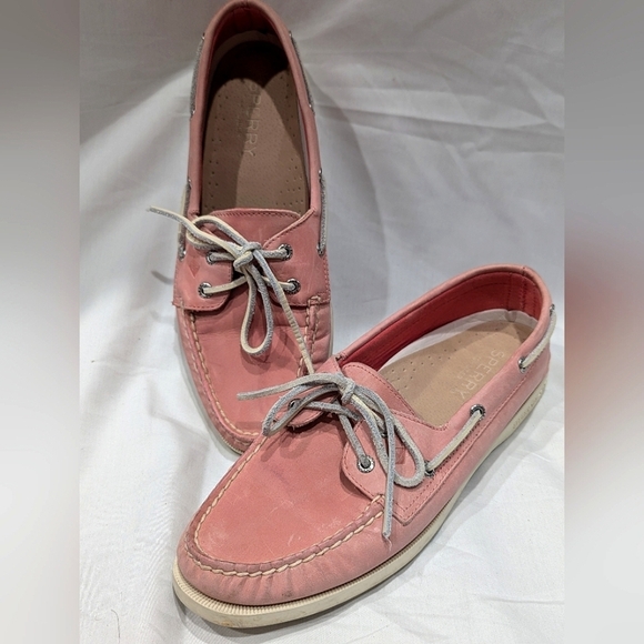 Sperry Shoes - Sperry Top Sider Pink Leather Lace up Boat Deck Shoes Preppy Women’s Size 9